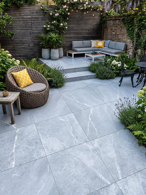 Roca Grey Outdoor Porcelain Paving Slabs - 1000x1000x20mm