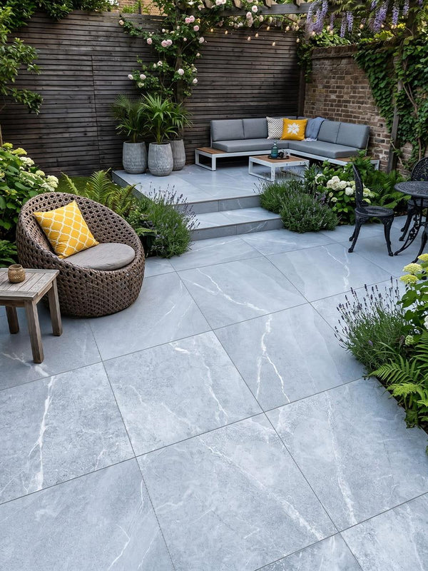 Roca Grey Outdoor Porcelain Paving Slabs - 1000x1000x20mm