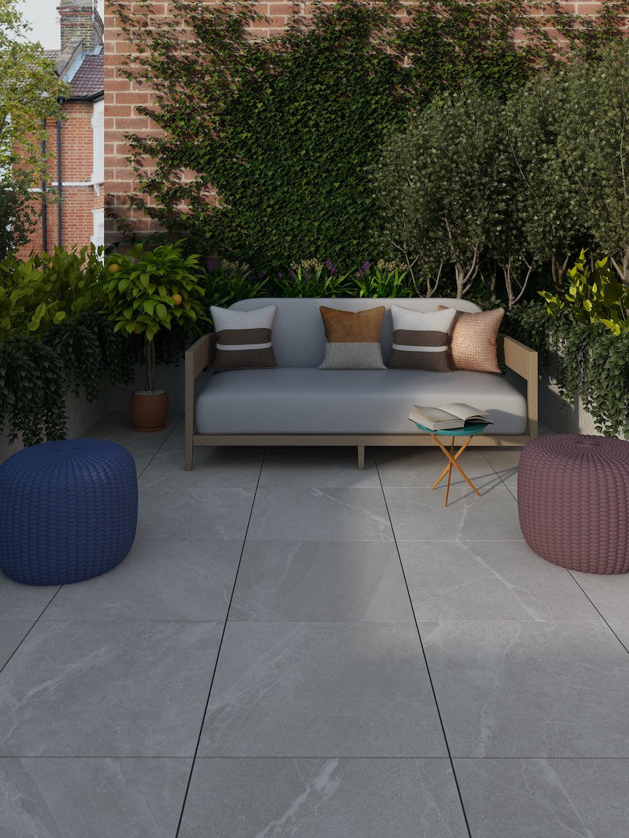 Roca Grey Outdoor Porcelain Paving Slabs - 600x600mm