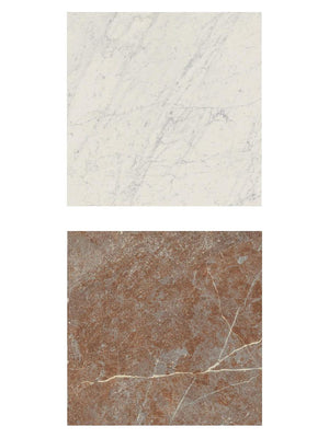 Lusso Rosso + Carrara Checkerboard Porcelain Paving Slabs - 300x300x20mm