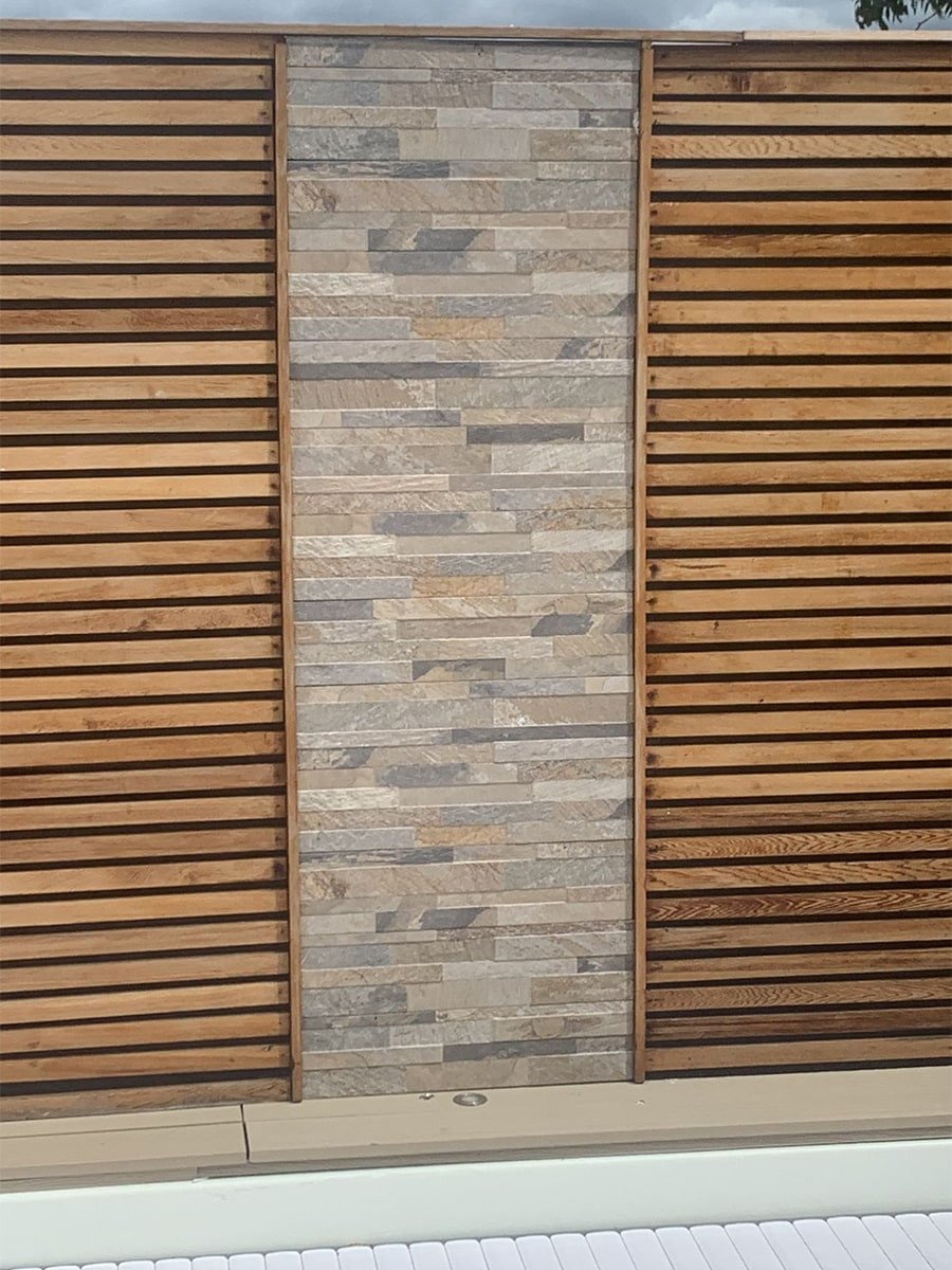Beige Slate Split Face Effect Wall Cladding Tile - 150x610x7-11mm