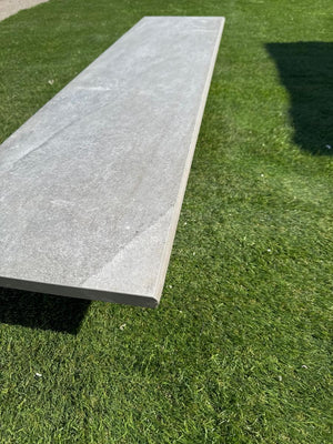 Sandstorm Warm Grey Porcelain Bullnose Tiles - 1200x300x20mm