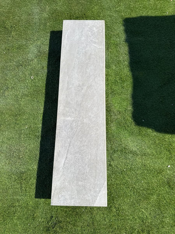 Sandstorm Warm Grey Porcelain Bullnose Tiles - 1200x300x20mm