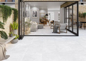 Marbella White XXL Outdoor Porcelain Paving Slabs - 1000x1000 Pack