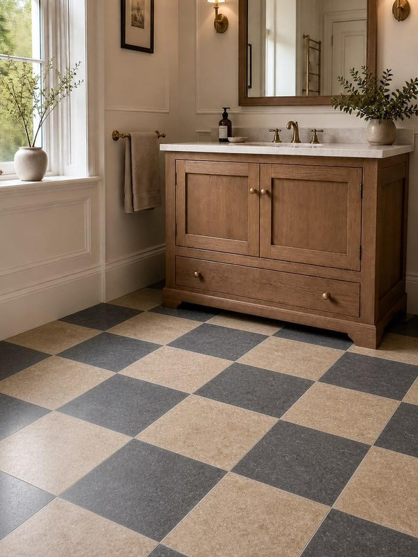 Savoy & Riviera Antique Checkerboard Limestone Tiles - 400x400x15mm