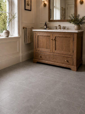 Savoy Grey Antique Checkerboard Limestone Tiles - 400x400x15mm