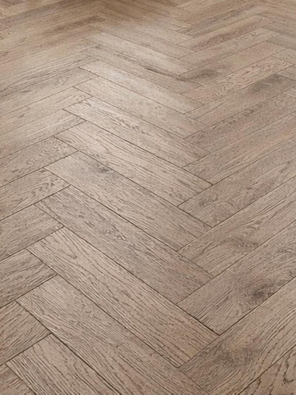 Sherwood Roasted Oak Herringbone Luxury Click Vinyl Flooring Tiles - 640x128x6mm
