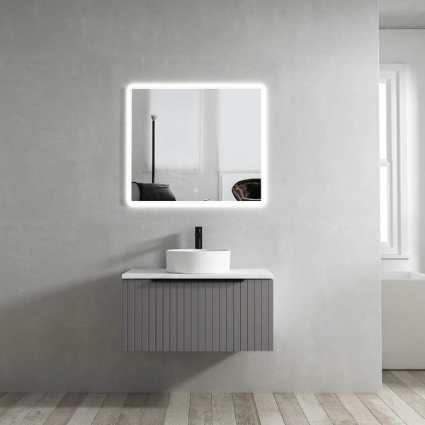 Valar Light Fluted Vanity With LED Mirror - 800mm
