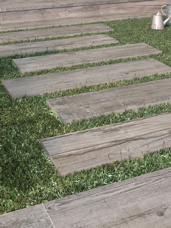 Ash Wood Virtue Vitrified Outdoor Porcelain Paving Slabs - 1200x300 Pack
