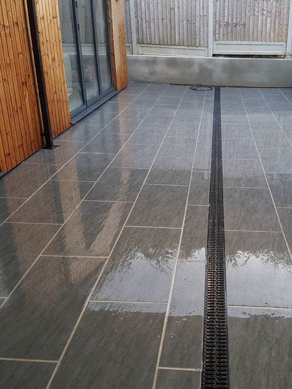 Ardesia Nero Virtue Vitrified Porcelain Paving Slabs - 900x450 Pack