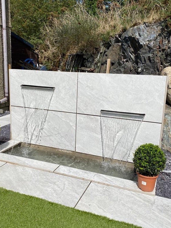 Agathos White King Size Italian Porcelain Paving Slabs - 1200x600 Pack