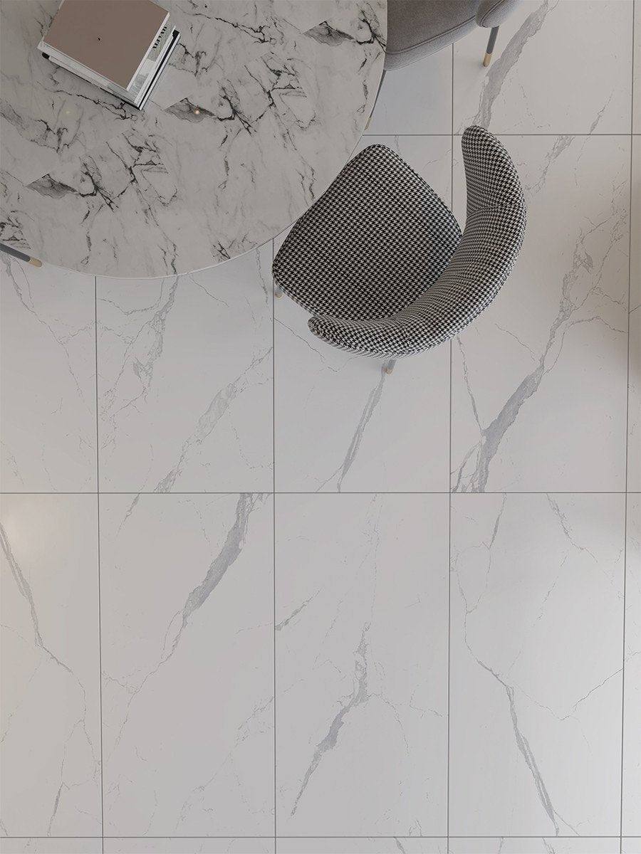 Statuario Wall & Floor Tile - 1200x600mm