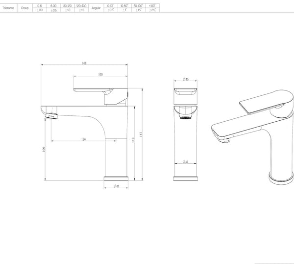 Alma Matt Black Basin Mixer Tap