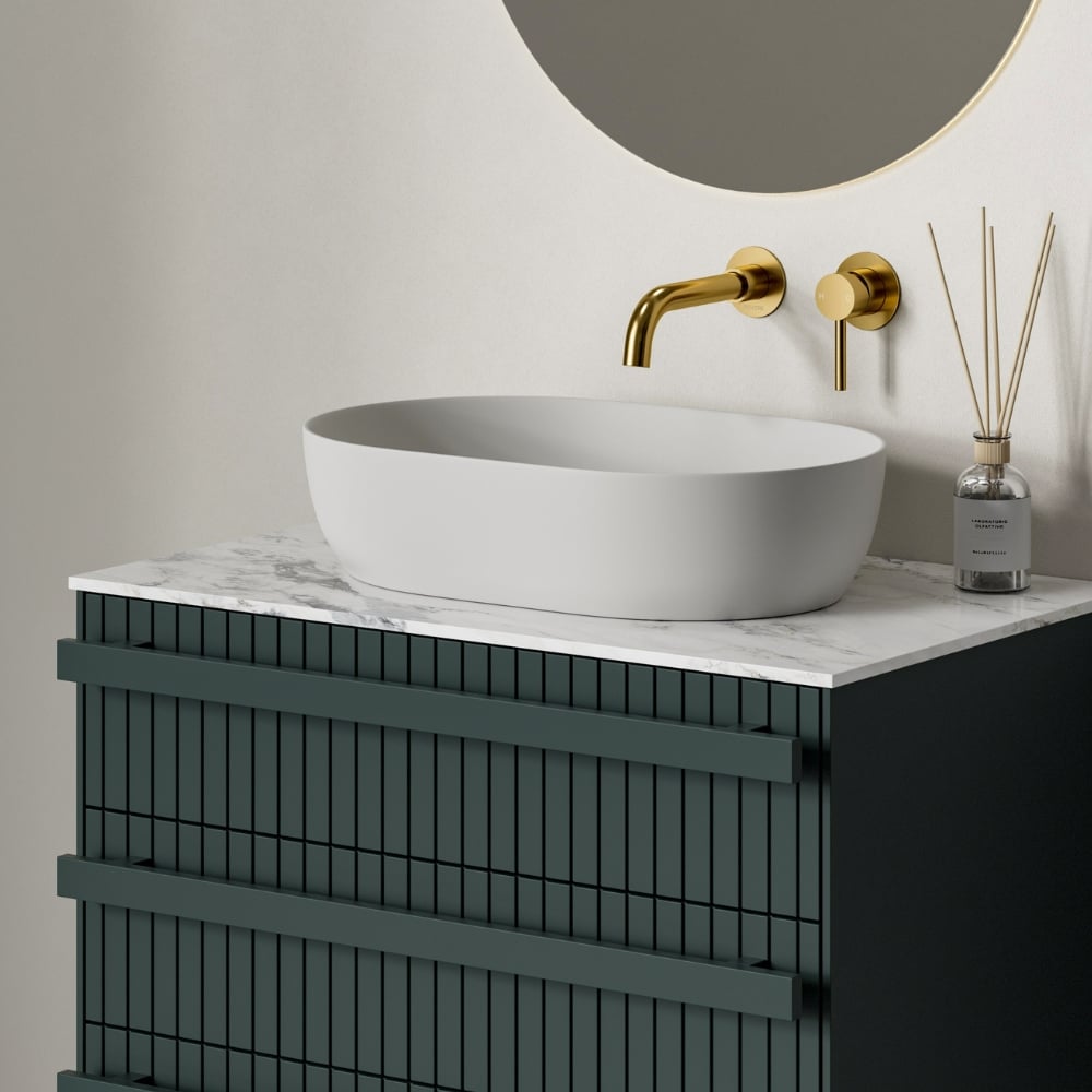 Garda Brush Gold Wall Mounted Basin Mixer Tap