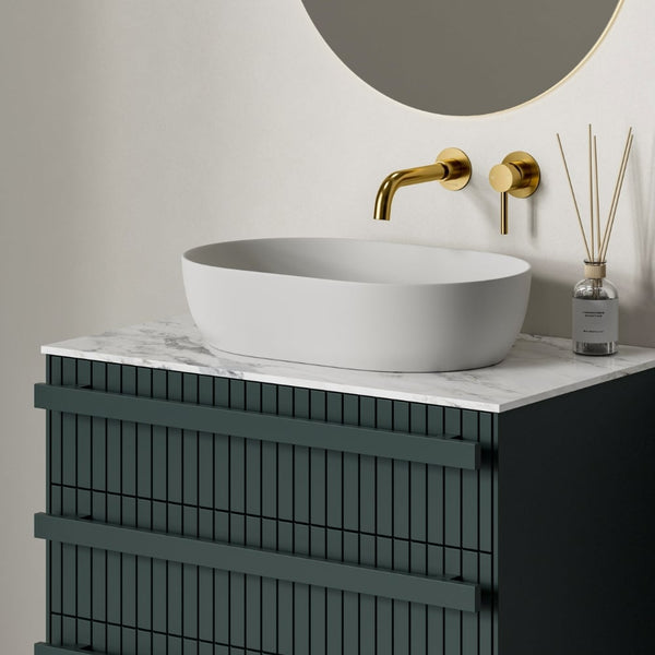 Garda Brush Gold Wall Mounted Basin Mixer Tap