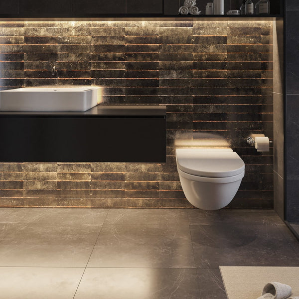 Soho Black Luxury Italian Gloss Wall Tiles - 60x250mm