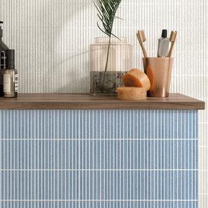 Fluted Aqua Decor Wall Tile - 75x300mm
