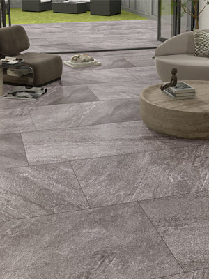 Stone Quartz Porcelain Tile - 1200x600x9mm