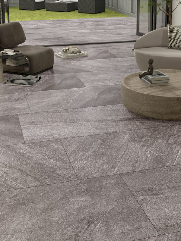 Stone Quartz Porcelain Tile - 1200x600x9mm