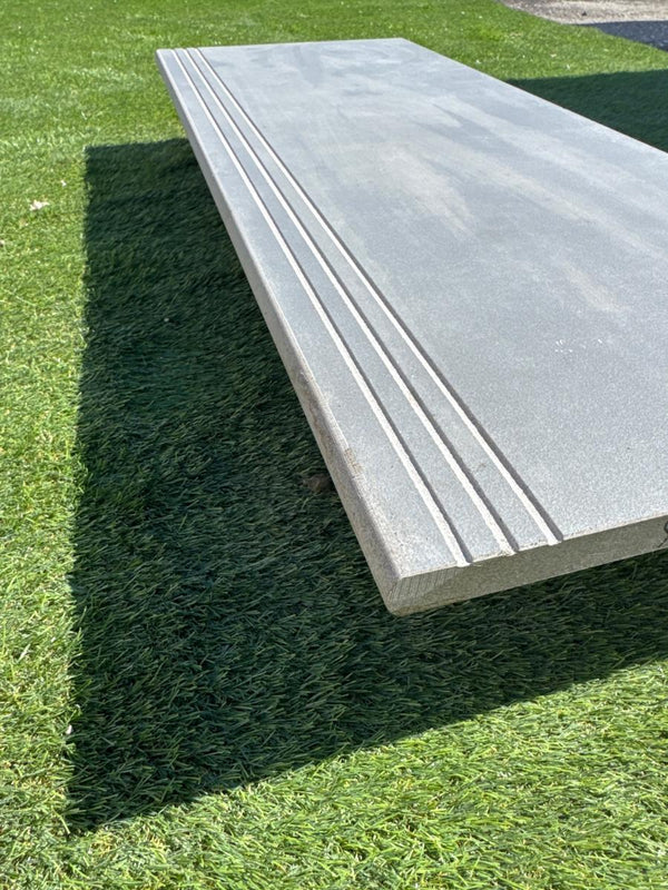 Street Grey Porcelain Bullnose Tiles - 900x300x20mm