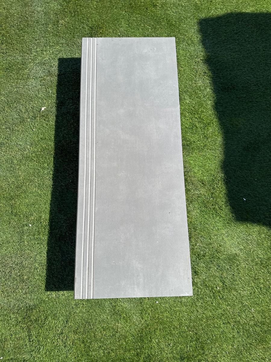 Street Grey Porcelain Bullnose Tiles - 900x300x20mm