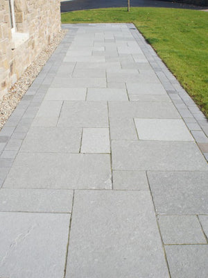 Silver Grey Tandur Limestone Paving - Mix Size Patio Pack
