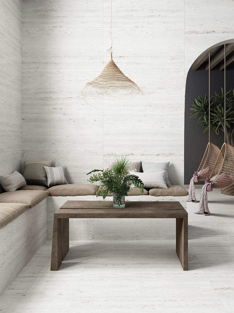 Travertino Blanco Porcelain Tile - 1200x600x9mm