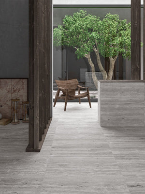 Travertino Gris Porcelain Tile - 900x450x9mm