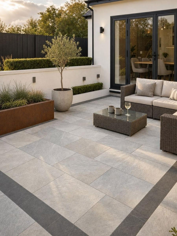 Turin Grey Outdoor Porcelain Paving Slabs -900x600x20mm (LAST PACK)