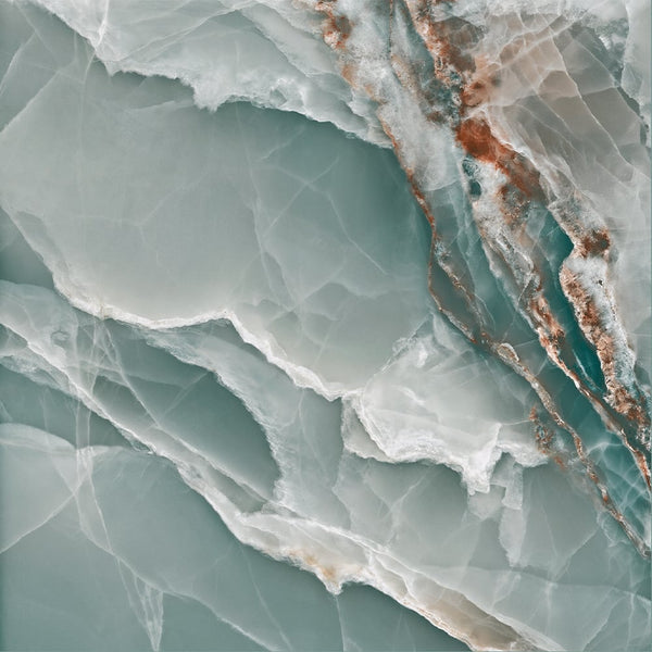 Turquoise Onyx Effect Porcelain Tiles - 1200x1200mm