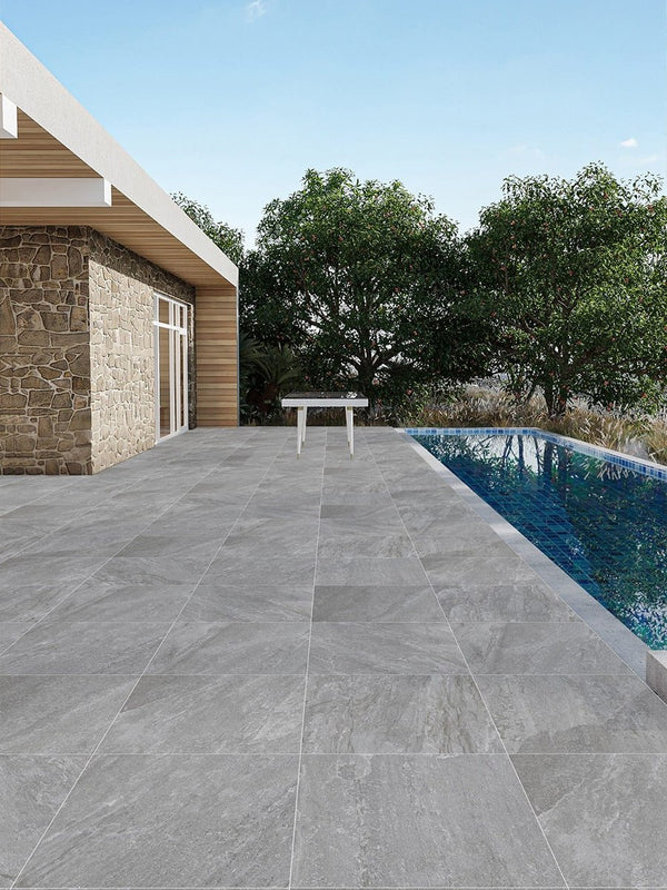 Tuscany Grey Outdoor Porcelain Paving Slabs - 800x800x20mm
