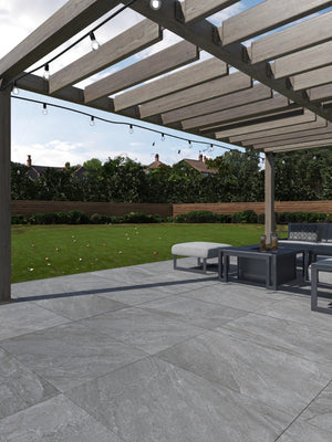 Tuscany Grey Outdoor Porcelain Paving Slabs - 800x800x20mm