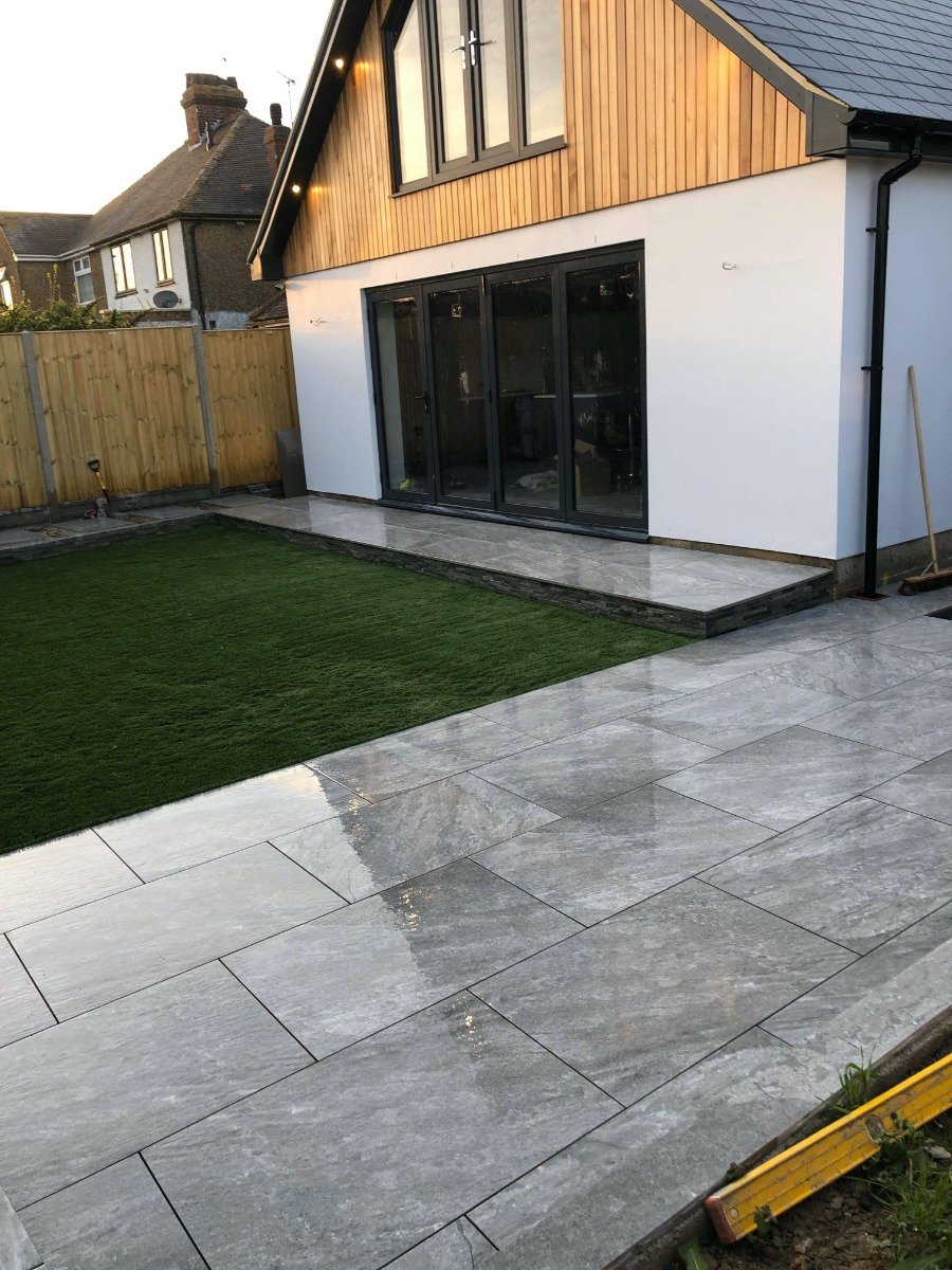 Tuscany Grey Outdoor Porcelain Paving Slabs - 800x800x20mm
