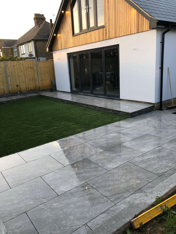 Tuscany Grey Outdoor Porcelain Paving Slabs - 800x800x20mm