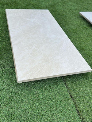 Quartz White Outdoor Porcelain Bullnose - 900x450x20mm