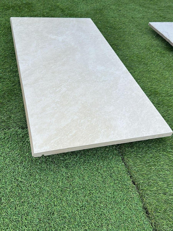 Quartz White Outdoor Porcelain Bullnose - 900x450x20mm