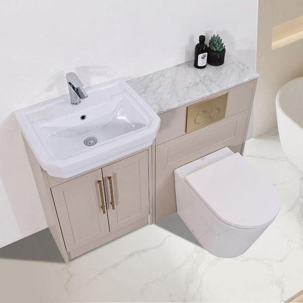 Imperial Light Beige Combination Bathroom Suite - Vanity Unit with WC unit & Toilet - 1200mm
