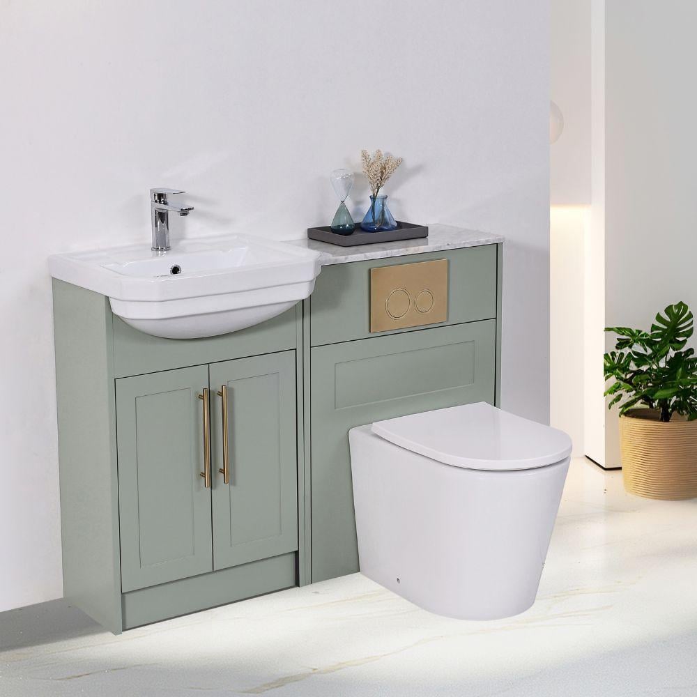 mperial Sage Green Combination Bathroom Suite - Vanity Unit with WC unit & Toilet - 1200mm