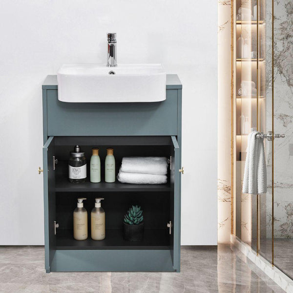 Manor Twilight Blue Freestanding Vanity Unit with Basin Unit - 600mm
