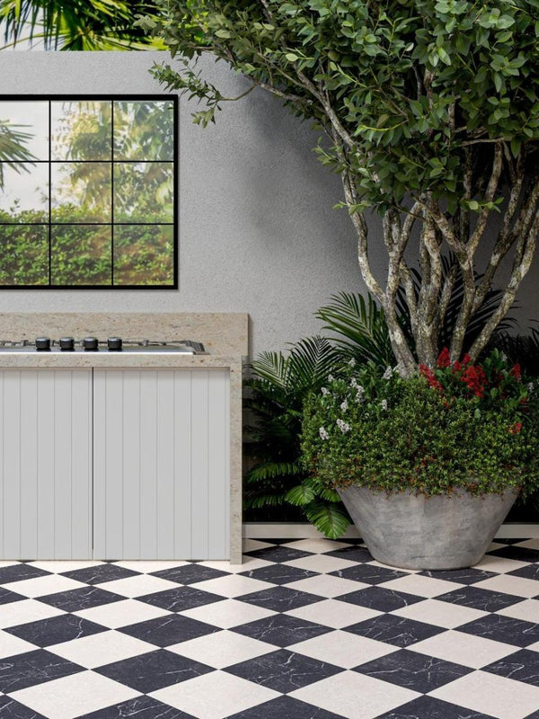 Lusso Noir Porcelain Paving Slabs - 300x300x20mm