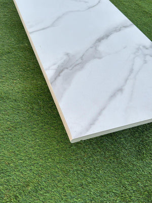 Carrara Marble Porcelain Bullnose for Coping and Edging - 900x450x20mm