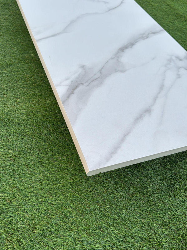 Carrara Marble Porcelain Bullnose for Coping and Edging - 900x450x20mm