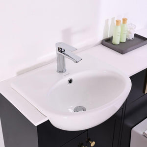 Highland Matt Black Combination Bathroom Suite - Vanity Unit with WC unit & Toilet - 1200mm
