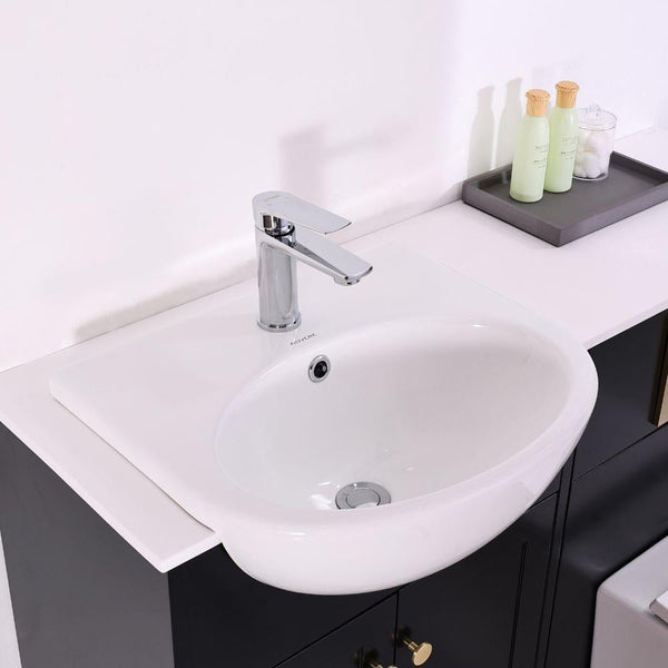Highland Matt Black Combination Bathroom Suite - Vanity Unit with WC unit & Toilet - 1200mm
