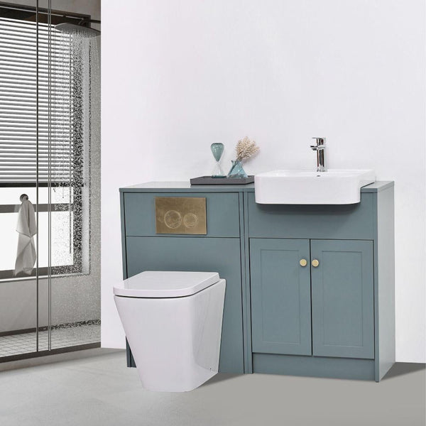 Manor Twilight Blue Combination Bathroom Suite - Vanity Unit with WC unit & Toilet - 1200mm