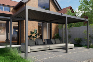 Shadow Nord Steel Pergola in Graphite Grey - 3 x 6m Free Standing