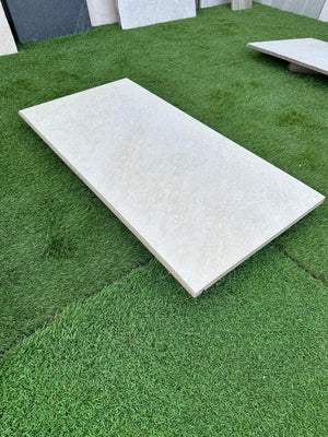 Quartz White Outdoor Porcelain Bullnose - 900x450x20mm