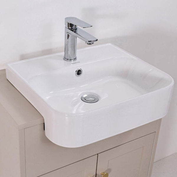 Manor Light Beige Freestanding Vanity Unit with Basin- 600mm
