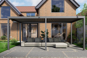 Shadow Nord Steel Pergola in Graphite Grey - 3 x 6m Free Standing