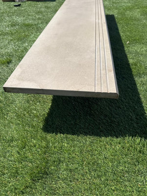 Luna Sand Porcelain Bullnose Tiles - 1200x300x20mm